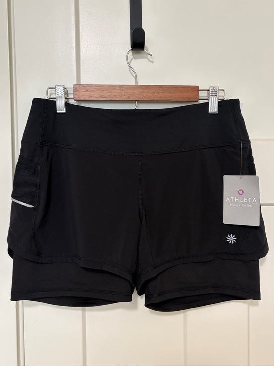 Athleta Pants - Athleta NEW Ready Set 2 in 1 Short, Black, Size M